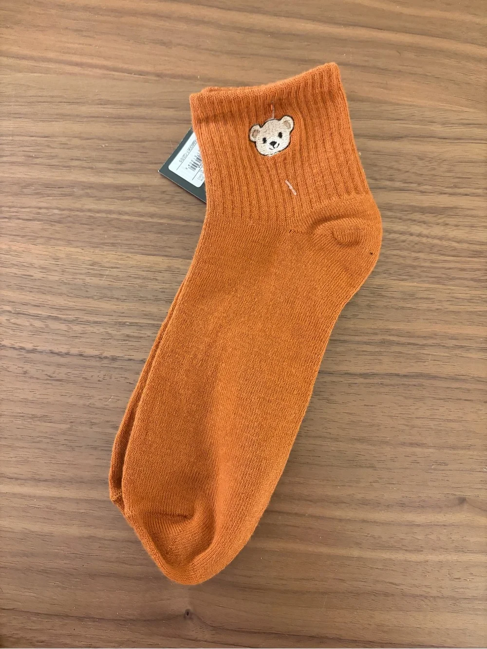Hello Socks Orange Bear Ankle Socks Size 4-10  New With Tags